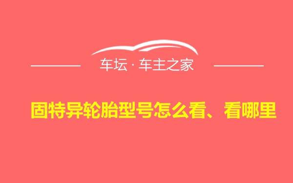 固特异轮胎型号怎么看、看哪里