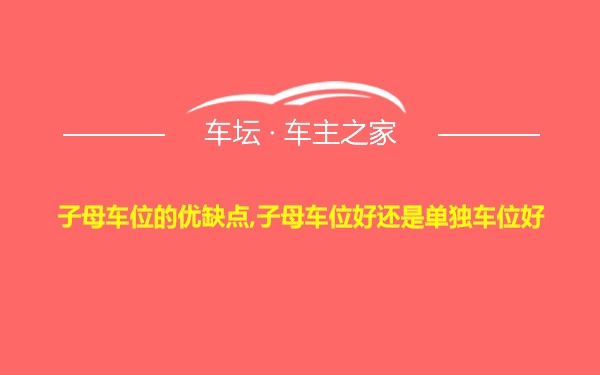 子母车位的优缺点,子母车位好还是单独车位好