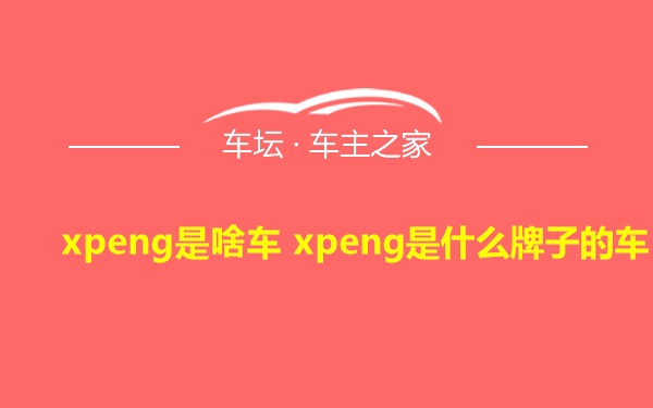 xpeng是啥车 xpeng是什么牌子的车