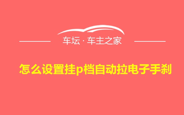 怎么设置挂p档自动拉电子手刹