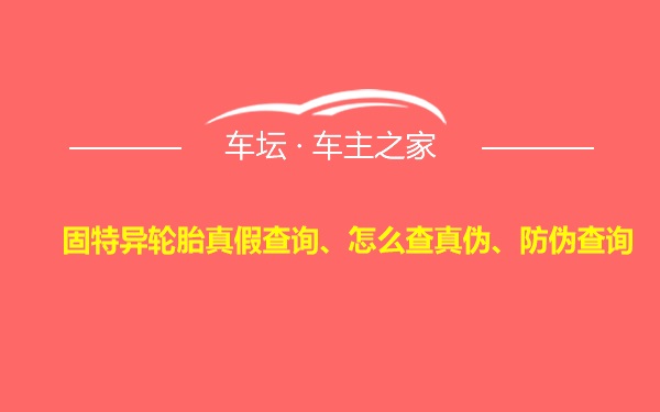 固特异轮胎真假查询、怎么查真伪、防伪查询