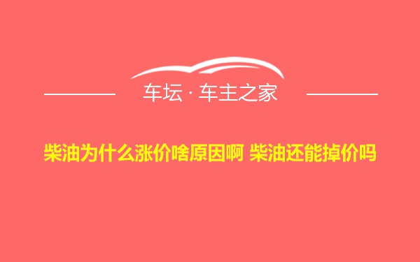 柴油为什么涨价啥原因啊 柴油还能掉价吗