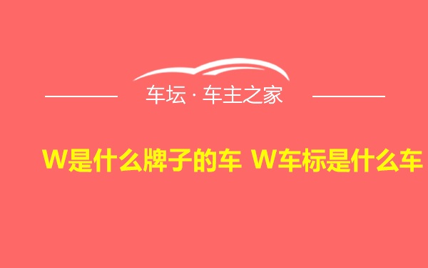 W是什么牌子的车 W车标是什么车