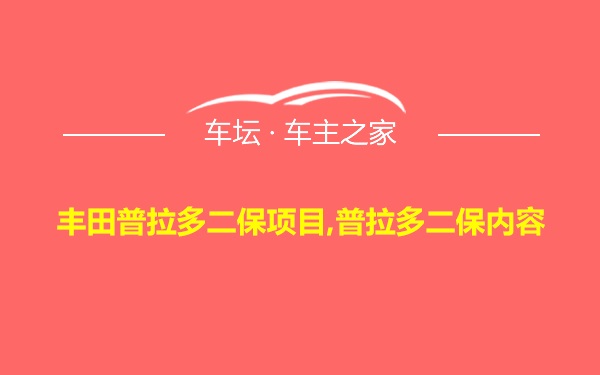 丰田普拉多二保项目,普拉多二保内容