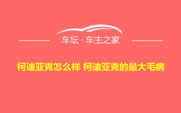 柯迪亚克怎么样 柯迪亚克的最大毛病