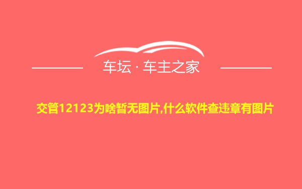 交管12123为啥暂无图片,什么软件查违章有图片