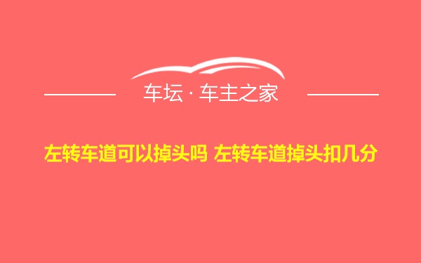 左转车道可以掉头吗 左转车道掉头扣几分