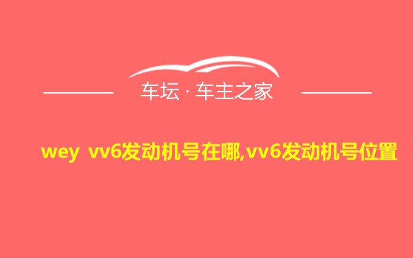 wey vv6发动机号在哪,vv6发动机号位置