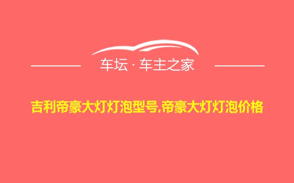 吉利帝豪大灯灯泡型号,帝豪大灯灯泡价格