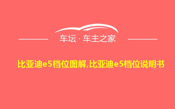 比亚迪e5档位图解,比亚迪e5档位说明书