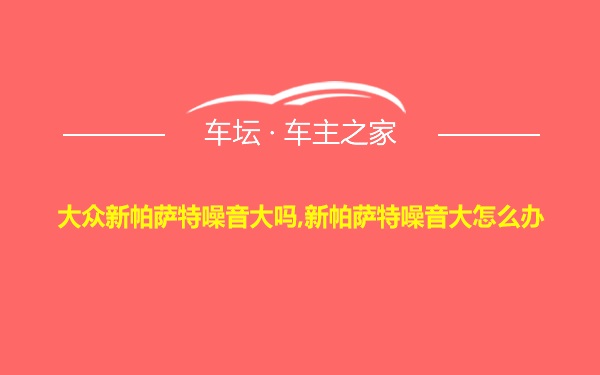 大众新帕萨特噪音大吗,新帕萨特噪音大怎么办