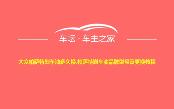 大众帕萨特刹车油多久换,帕萨特刹车油品牌型号及更换教程