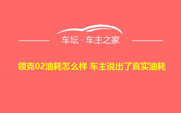 领克02油耗怎么样 车主说出了真实油耗