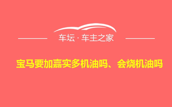 宝马要加嘉实多机油吗、会烧机油吗