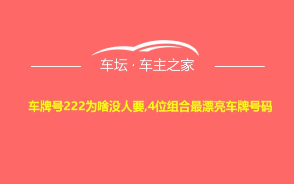 车牌号222为啥没人要,4位组合最漂亮车牌号码