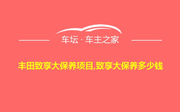 丰田致享大保养项目,致享大保养多少钱