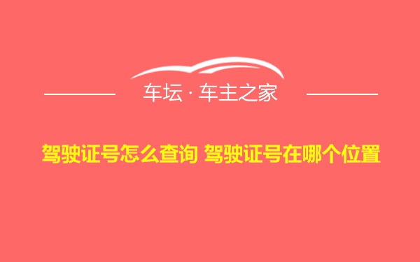 驾驶证号怎么查询 驾驶证号在哪个位置