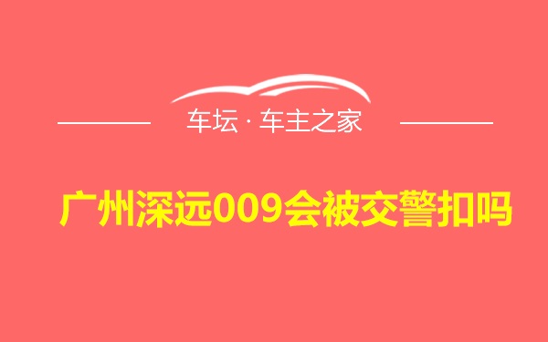 广州深远009会被交警扣吗