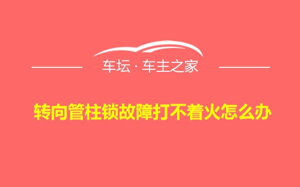 转向管柱锁故障打不着火怎么办