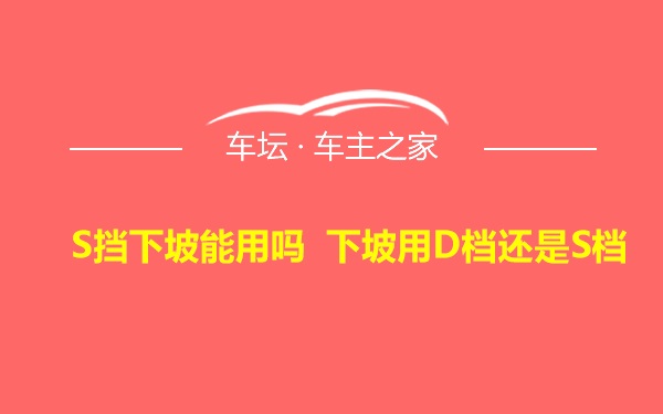 S挡下坡能用吗 下坡用D档还是S档