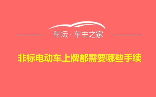 非标电动车上牌都需要哪些手续