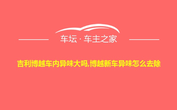 吉利博越车内异味大吗,博越新车异味怎么去除