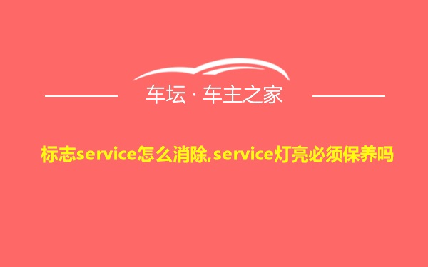 标志service怎么消除,service灯亮必须保养吗