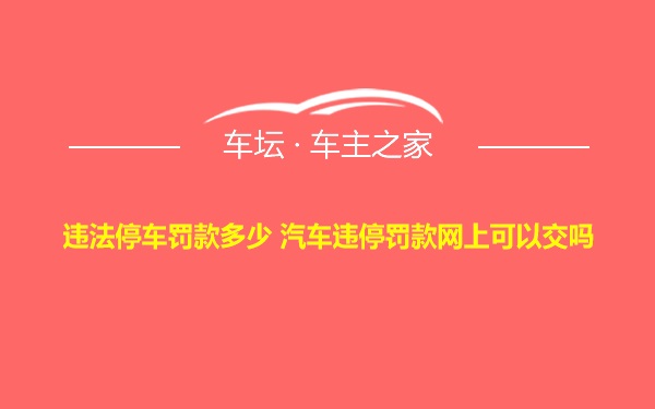 违法停车罚款多少 汽车违停罚款网上可以交吗