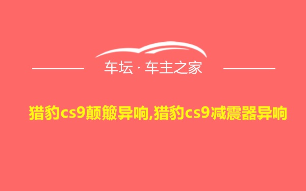 猎豹cs9颠簸异响,猎豹cs9减震器异响