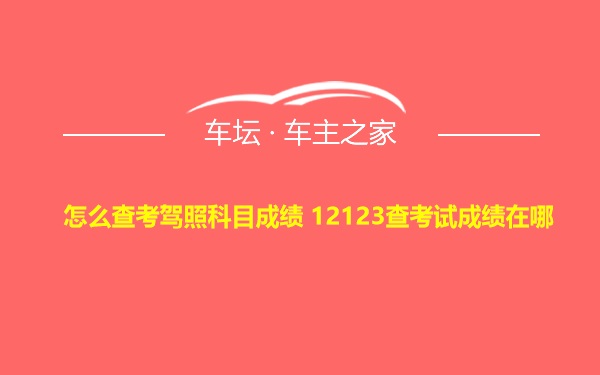 怎么查考驾照科目成绩 12123查考试成绩在哪