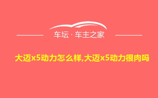 大迈x5动力怎么样,大迈x5动力很肉吗