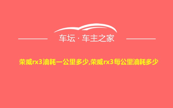 荣威rx3油耗一公里多少,荣威rx3每公里油耗多少