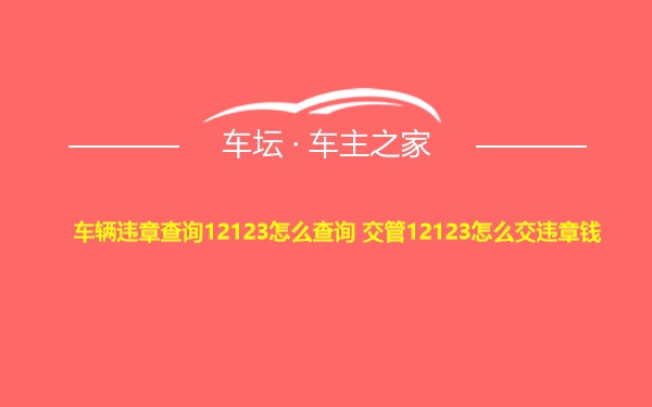 车辆违章查询12123怎么查询 交管12123怎么交违章钱