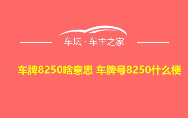 车牌8250啥意思 车牌号8250什么梗