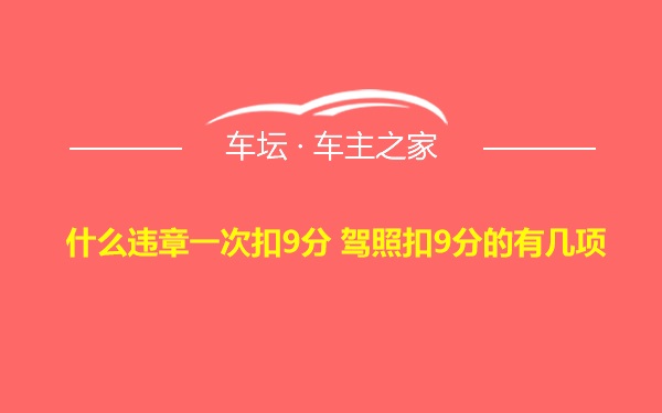 什么违章一次扣9分 驾照扣9分的有几项