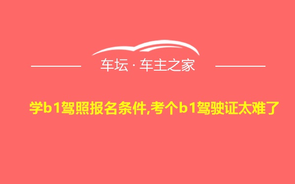 学b1驾照报名条件,考个b1驾驶证太难了