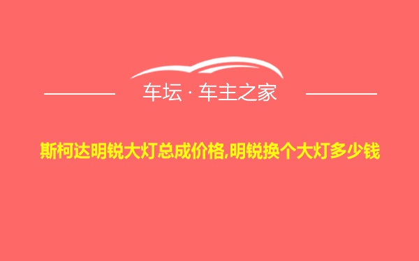 斯柯达明锐大灯总成价格,明锐换个大灯多少钱