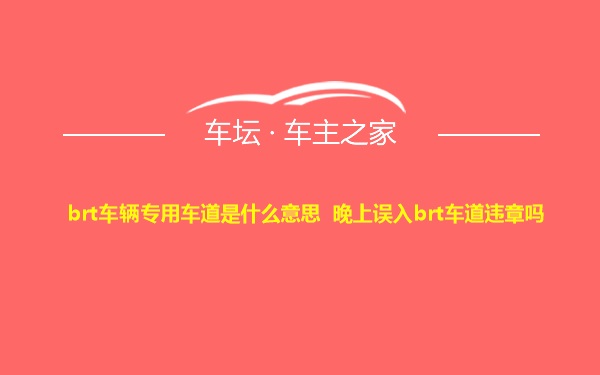 brt车辆专用车道是什么意思 晚上误入brt车道违章吗