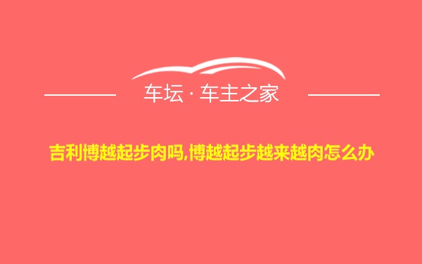 吉利博越起步肉吗,博越起步越来越肉怎么办