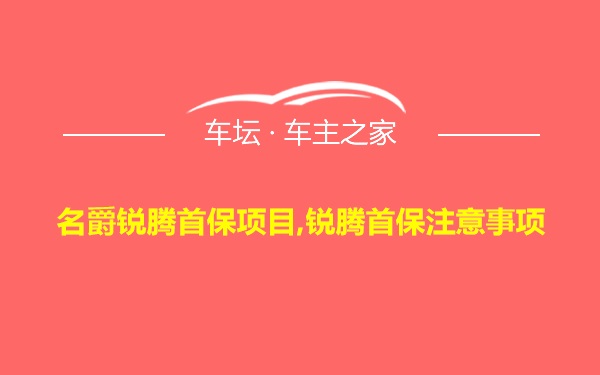 名爵锐腾首保项目,锐腾首保注意事项