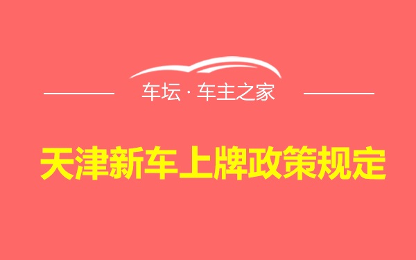 天津新车上牌政策规定