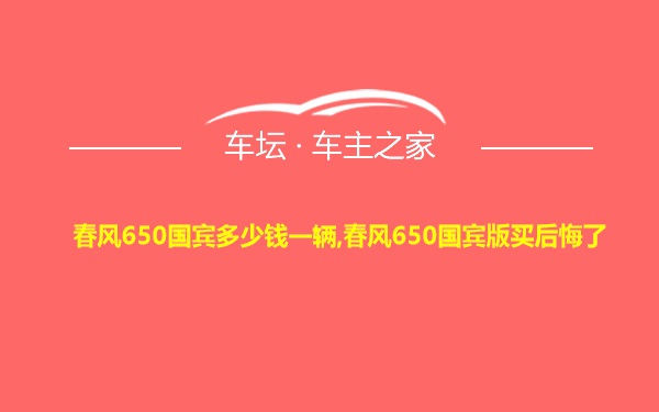 春风650国宾多少钱一辆,春风650国宾版买后悔了