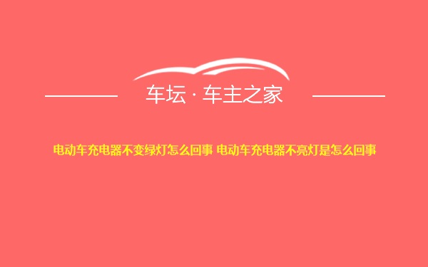 电动车充电器不变绿灯怎么回事 电动车充电器不亮灯是怎么回事