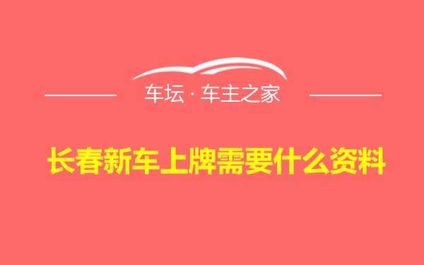 长春新车上牌需要什么资料