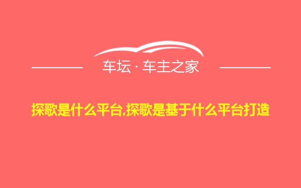 探歌是什么平台,探歌是基于什么平台打造