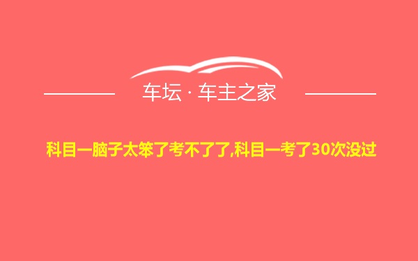 科目一脑子太笨了考不了了,科目一考了30次没过