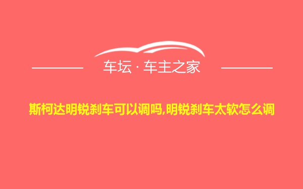 斯柯达明锐刹车可以调吗,明锐刹车太软怎么调