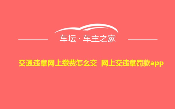 交通违章网上缴费怎么交 网上交违章罚款app