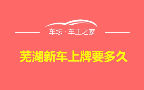 芜湖新车上牌要多久