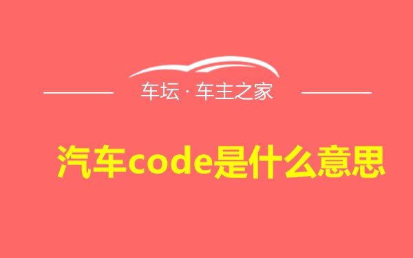 汽车code是什么意思